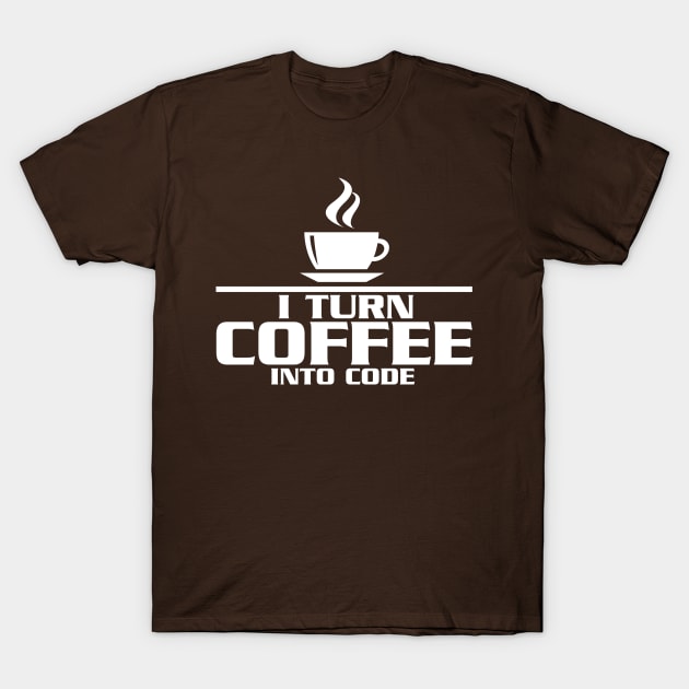 I turn coffee into code T-Shirt by nektarinchen